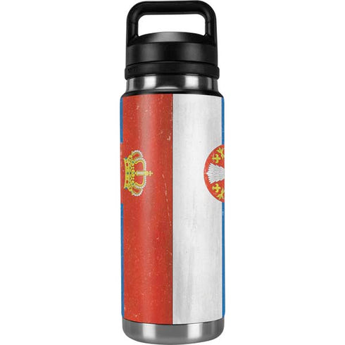 Serbia Flag Distressed YETI Rambler 26oz Bottle Skin