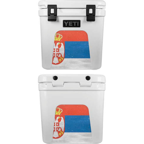 Serbia Flag Distressed YETI Roadie 24 Hard Cooler Skin