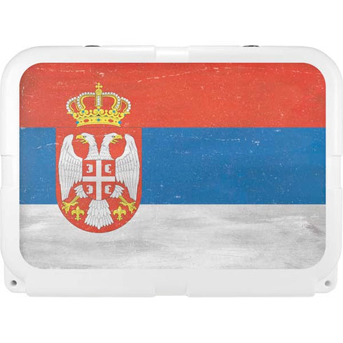 Serbia Flag Distressed YETI Tundra 35 Hard Cooler Skin