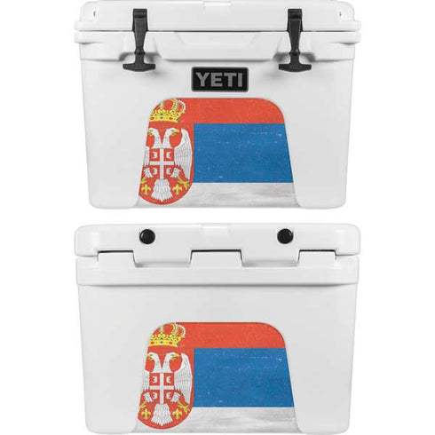 Serbia Flag Distressed YETI Tundra 35 Hard Cooler Skin