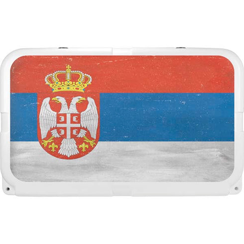 Serbia Flag Distressed YETI Tundra 45 Hard Cooler Skin