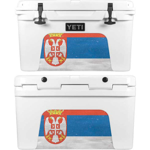 Serbia Flag Distressed YETI Tundra 45 Hard Cooler Skin