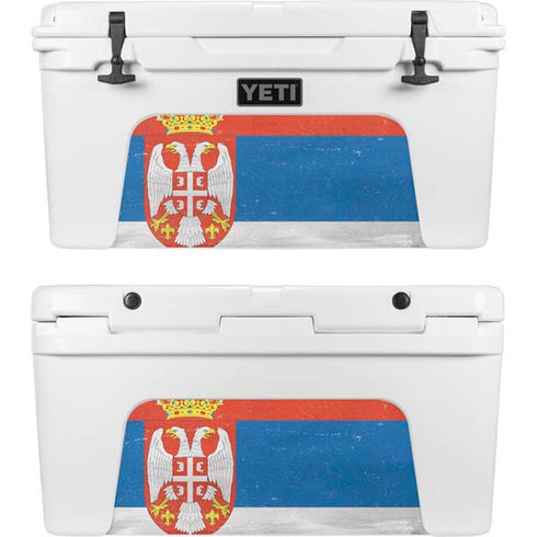 Serbia Flag Distressed YETI Tundra 75 Hard Cooler Skin