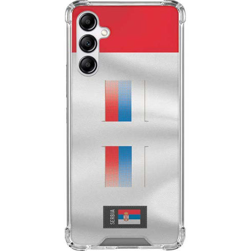 Serbia Soccer Flag Galaxy A14 5G Clear Case