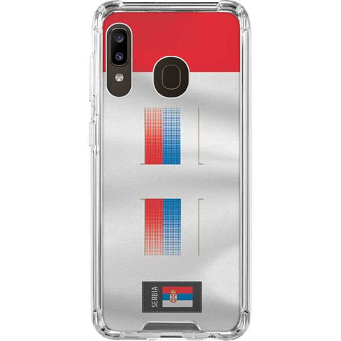 Serbia Soccer Flag Galaxy A30 Clear Case