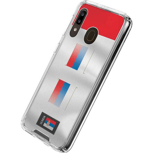 Serbia Soccer Flag Galaxy A30 Clear Case