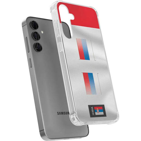 Serbia Soccer Flag Galaxy S24 Plus Clear Case