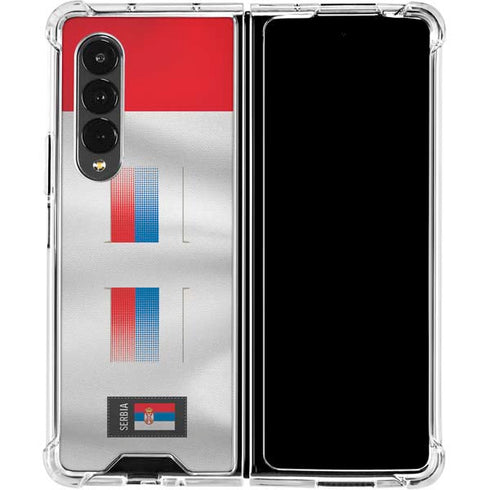 Serbia Soccer Flag Galaxy Z Fold4 5G Clear Case