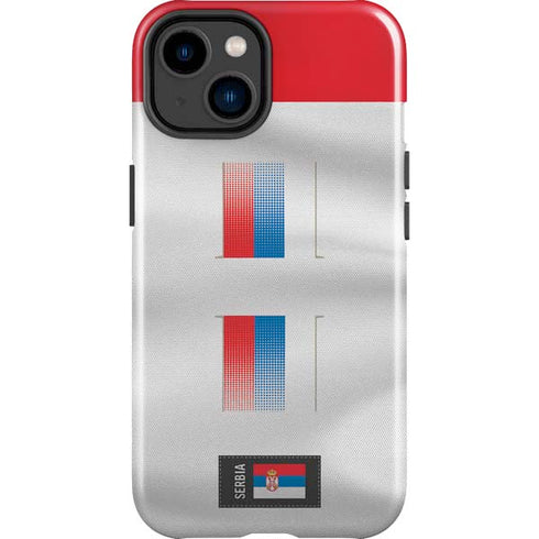 Serbia Soccer Flag iPhone 15 Plus Impact Case