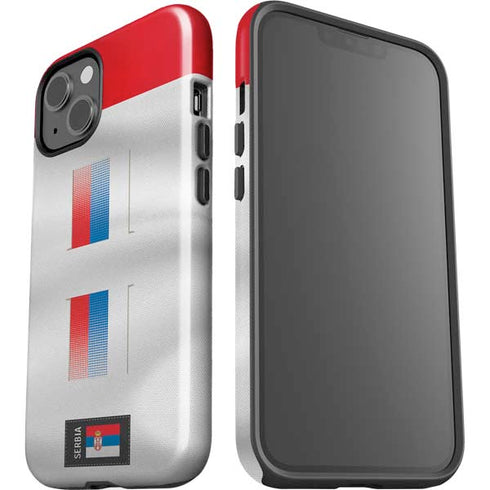 Serbia Soccer Flag iPhone 14 Plus Impact Case