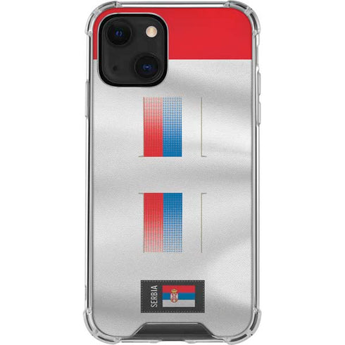 Serbia Soccer Flag iPhone 14 Plus Clear Case