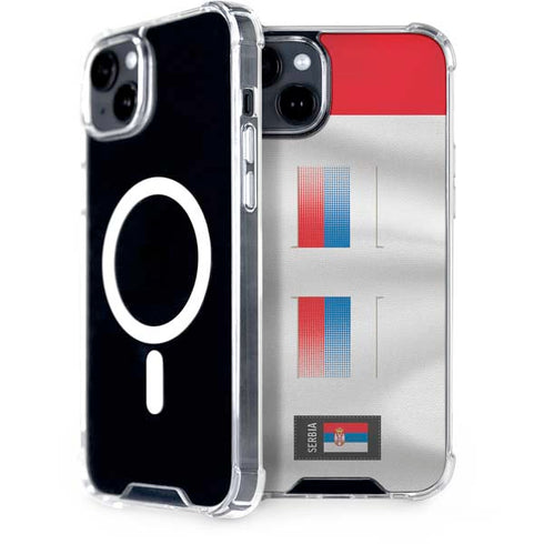 Serbia Soccer Flag iPhone 15 Plus MagSafe Case