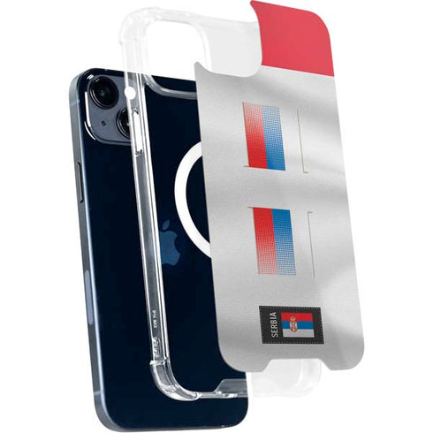 Serbia Soccer Flag iPhone 14 Plus MagSafe Case