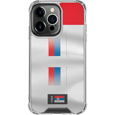 Serbia Soccer Flag iPhone 14 Pro Clear Case