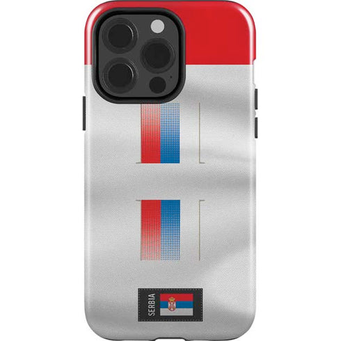 Serbia Soccer Flag iPhone 15 Pro Impact Case