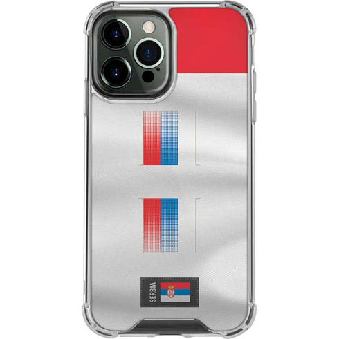 Serbia Soccer Flag iPhone 15 Pro Max Clear Case