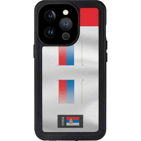 Serbia Soccer Flag iPhone 14 Pro Waterproof Case