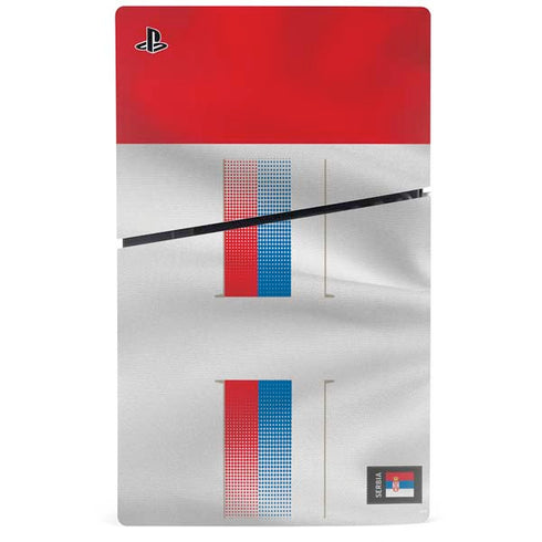 Serbia Soccer Flag PS5 Slim Disk Console Skin