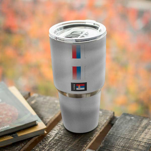 Serbia Soccer Flag Yeti 30oz Rambler Tumbler Skin