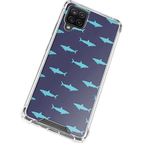 Shark Print Galaxy A12 Clear Case