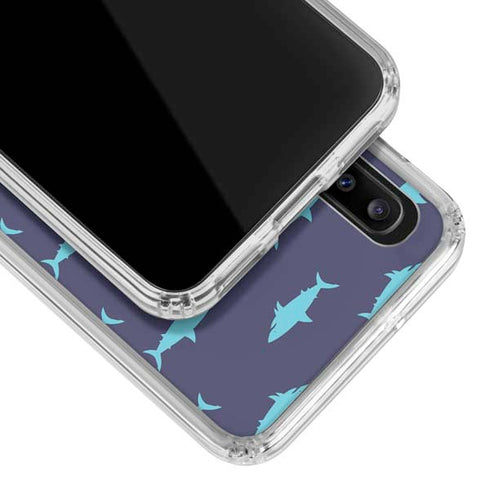 Shark Print Galaxy A30 Clear Case