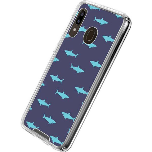 Shark Print Galaxy A30 Clear Case