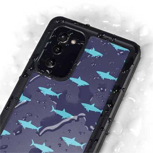 Shark Print Galaxy Note20 5G Waterproof Case
