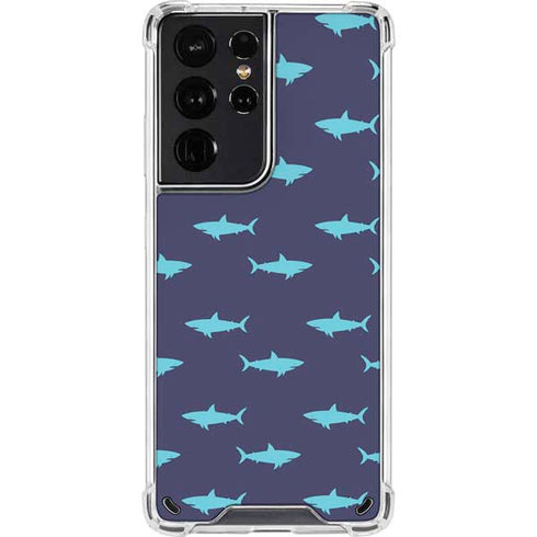 Shark Print Galaxy S21 Ultra 5G Clear Case