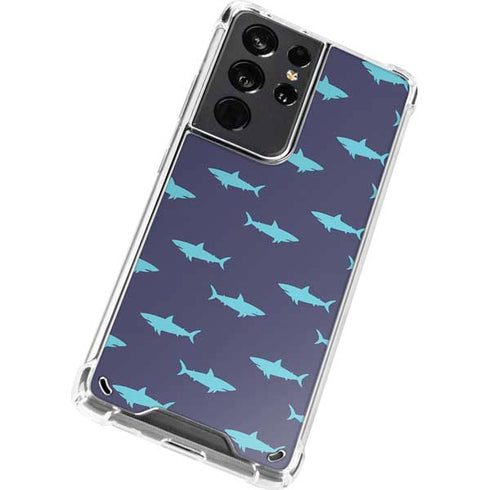Shark Print Galaxy S21 Ultra 5G Clear Case
