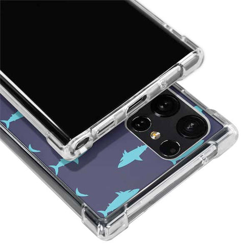 Shark Print Galaxy S22 Ultra Clear Case