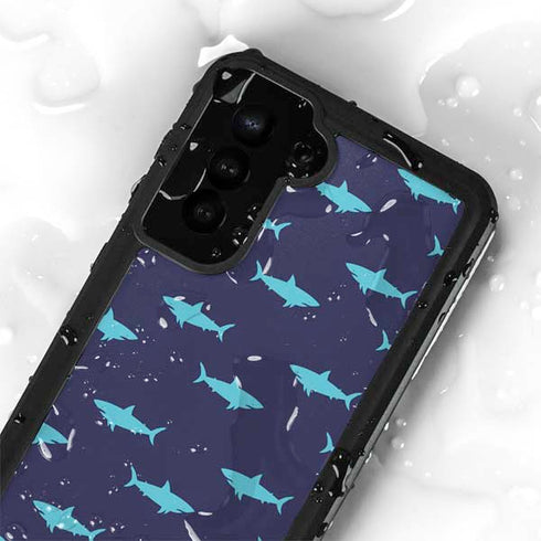 Shark Print Galaxy S23 Plus Waterproof Case