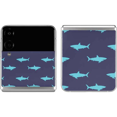 Shark Print Galaxy Z Flip4 5G Skin