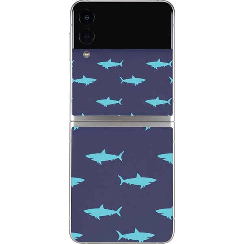 Shark Print Galaxy Z Flip4 5G Skin