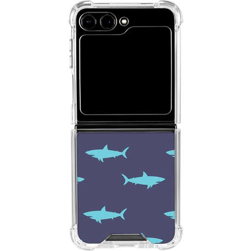 Shark Print Galaxy Z Flip5 5G Clear Case