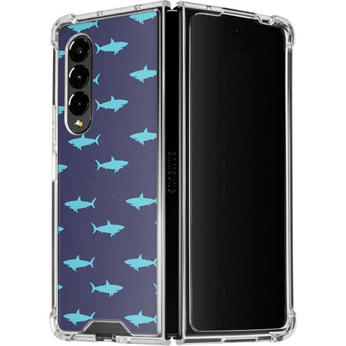 Shark Print Galaxy Z Fold4 5G Clear Case