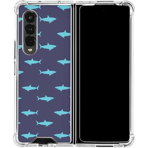 Shark Print Galaxy Z Fold4 5G Clear Case
