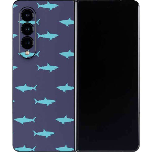 Shark Print Galaxy Z Fold4 5G Skin