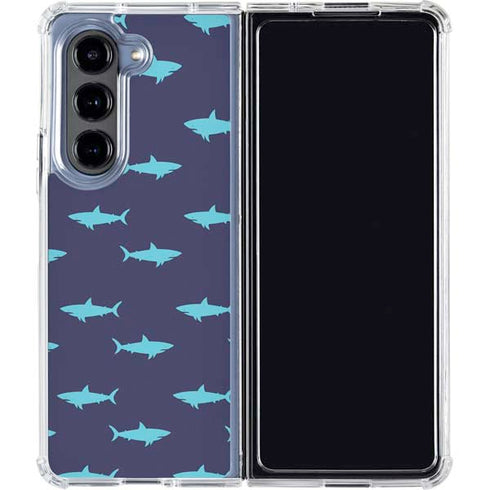 Shark Print Galaxy Z Fold5 5G Clear Case