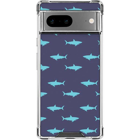 Shark Print Google Pixel 8 Clear Case
