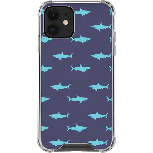 Shark Print iPhone 12 Clear Case