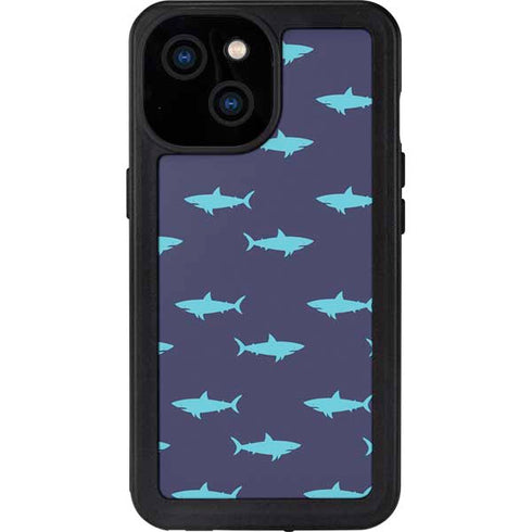 Shark Print iPhone 13 Mini Waterproof Case