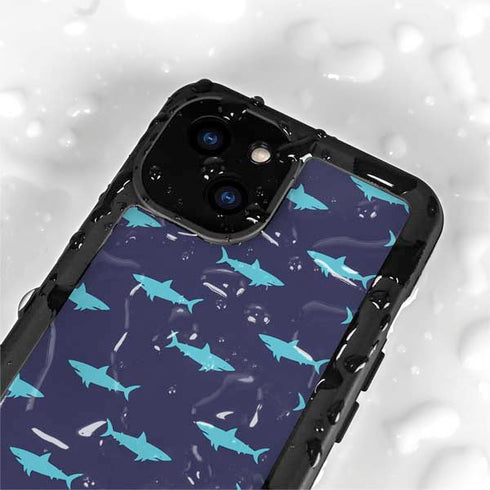 Shark Print iPhone 13 Mini Waterproof Case
