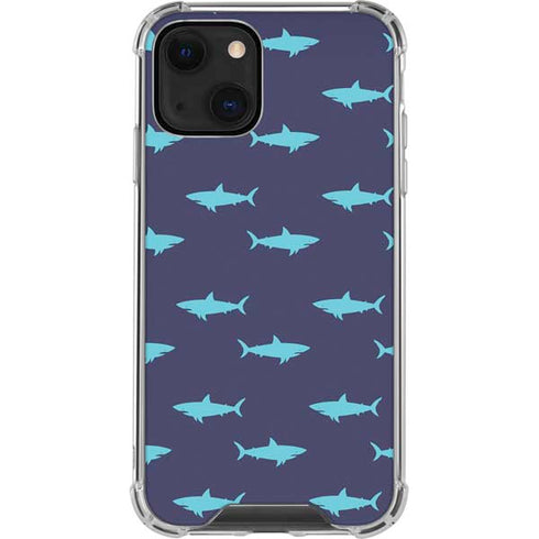 Shark Print iPhone 14 Plus Clear Case