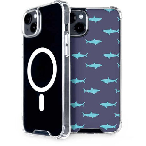 Shark Print iPhone 15 Plus MagSafe Case