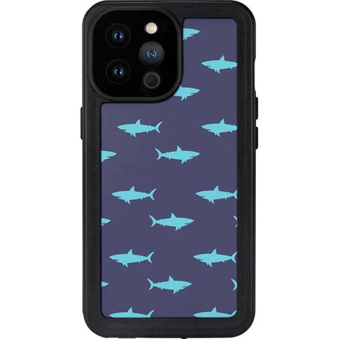 Shark Print iPhone 14 Pro Max Waterproof Case