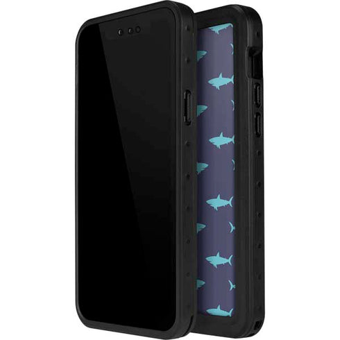 Shark Print iPhone 15 Plus Waterproof Case