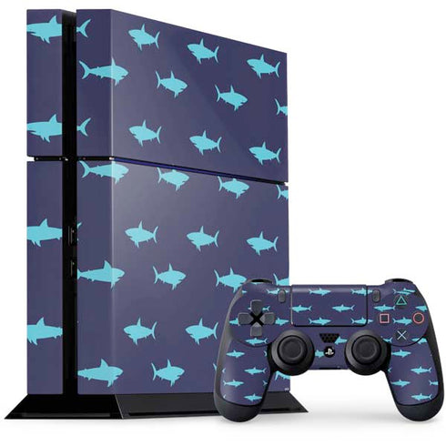 Shark Print PS4 Console and Controller Bundle Skin