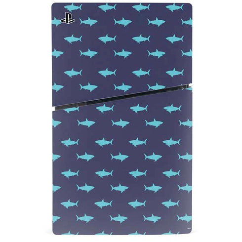 Shark Print PS5 Slim Digital Edition Console Skin