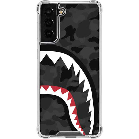 Shark Teeth Grey Street Camo Galaxy S21 FE Clear Case