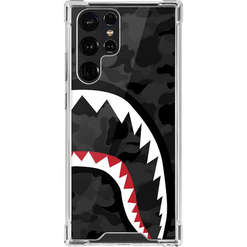 Shark Teeth Grey Street Camo Galaxy S22 Ultra Clear Case